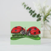 Lieveheersbeestjes briefkaart (Staand voorkant)