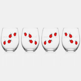 Lieveheersbeestjes Design Wijn Glas Set
