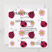 Lieveheersbeestjes en Bloemen Baby shower Kaart (Achterkant)