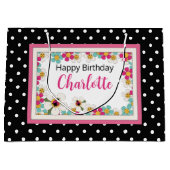 Lieveheersbeestjes en bloemen Verjaardag Groot Cadeauzakje (Voorkant)