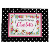 Lieveheersbeestjes en bloemen Verjaardag Groot Cadeauzakje (Achterkant)