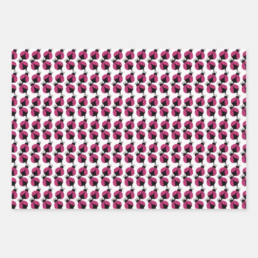 Lieveheersbeestjes en bloemen Verjaardag Inpakpapier Vel (Voorkant 2)