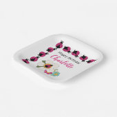 Lieveheersbeestjes en bloemen Verjaardagsfeest Papieren Bordje (Gebogen)