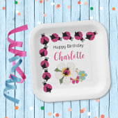 Lieveheersbeestjes en bloemen Verjaardagsfeest Papieren Bordje