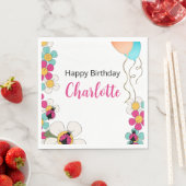 Lieveheersbeestjes en bloemen Verjaardagsfeest Servet (Insitu)