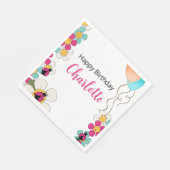 Lieveheersbeestjes en bloemen Verjaardagsfeest Servet (Hoek)