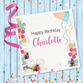 Lieveheersbeestjes en bloemen Verjaardagsfeest Servet