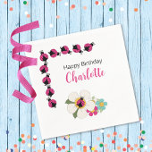 Lieveheersbeestjes en bloemen Verjaardagsfeest Servet