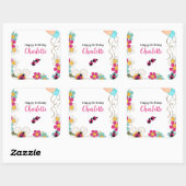 Lieveheersbeestjes en bloemen Verjaardagsfeest Vierkante Sticker (Vel)