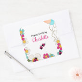 Lieveheersbeestjes en bloemen Verjaardagsfeest Vierkante Sticker (Envelop)
