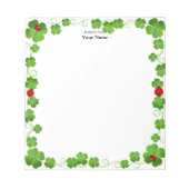 Lieveheersbeestjes en Four_Leaf Clovers Eenvoudig Notitieblok (Voorkant)