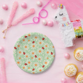Lieveheersbeestjes en madeliefjes in de lente papieren bordje (Feest)