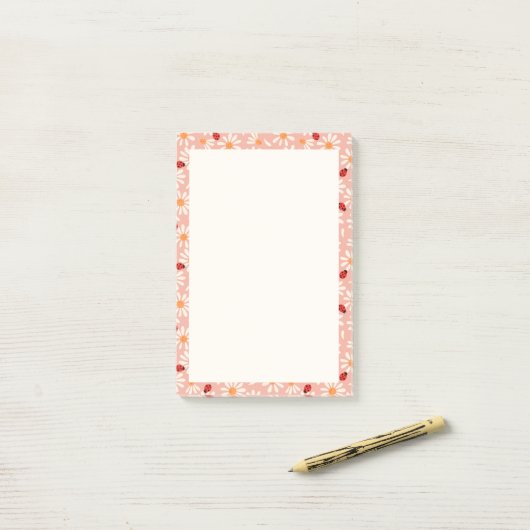 Lieveheersbeestjes en Madeliefjes Post-it® Notes (Op bureau)