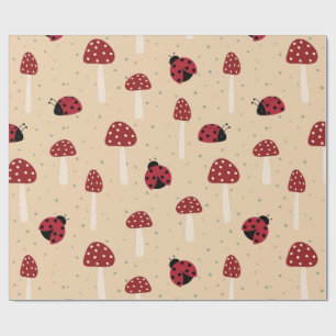 Lieveheersbeestjes en Rode Paddenstoelen Cadeaupapier