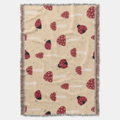 Lieveheersbeestjes en rode paddenstoelen deken (Voorkant Verticaal)