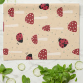 Lieveheersbeestjes en rode paddenstoelen theedoek (Gevouwen)
