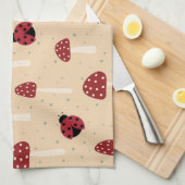 Lieveheersbeestjes en rode paddenstoelen theedoek (Quarter Fold)