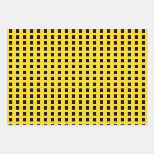 Lieveheersbeestjes geel en zwart stippen en vierka inpakpapier vel (Voorkant 3)