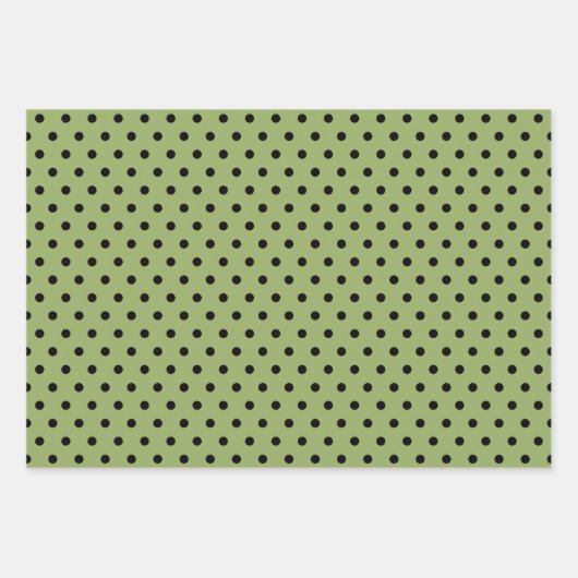 Lieveheersbeestjes groen en zwart stippen en vierk inpakpapier vel (Voorkant 2)