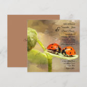 Lieveheersbeestjes Huwelijksuitnodiging op maat Kaart (Voorkant / Achterkant)