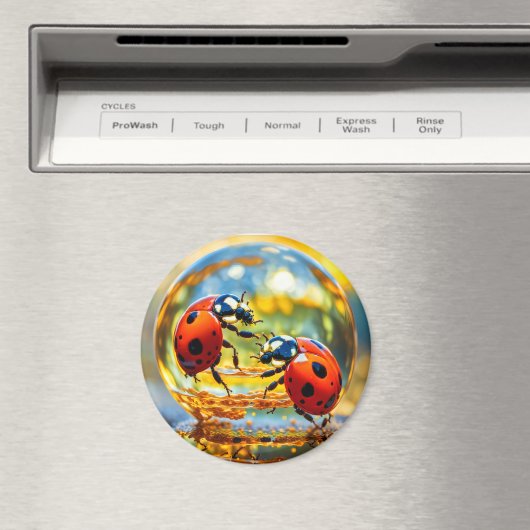 Lieveheersbeestjes in een druppel water magneet (Insitu (Vaatwasser))