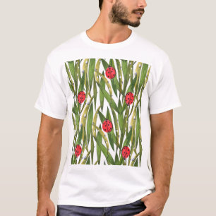 Lieveheersbeestjes: madeliefje achtergrond waterve t-shirt
