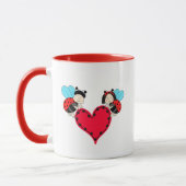 Lieveheersbeestjes met hart mok (Links)