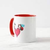 Lieveheersbeestjes met hart mok (Voorkant links)