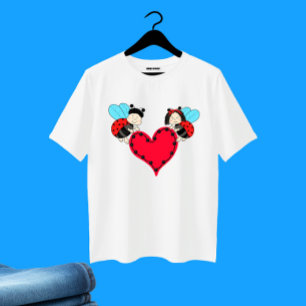 Lieveheersbeestjes met hart t-shirt