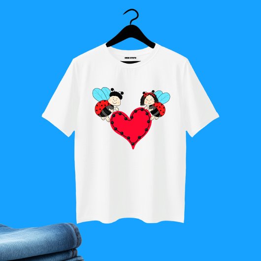 Lieveheersbeestjes met hart t-shirt