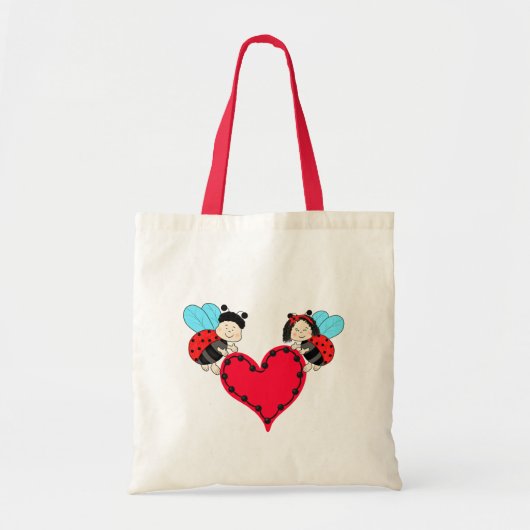 Lieveheersbeestjes met hart tote bag (Voorkant)