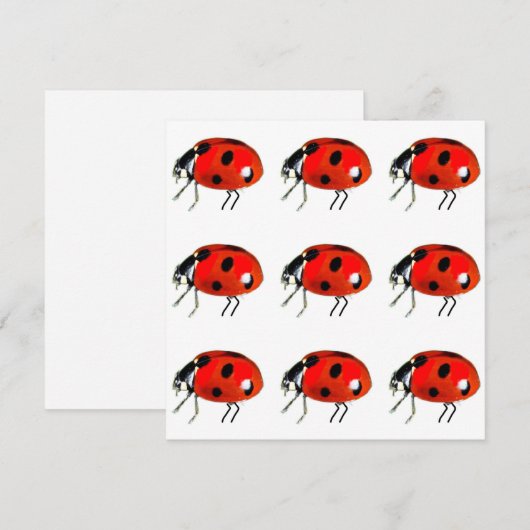 Lieveheersbeestjes Notecard Feestdagenkaart (Voorkant / Achterkant)