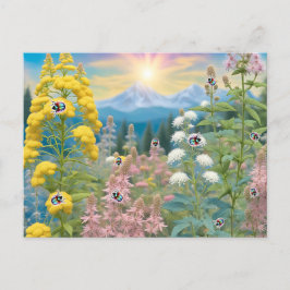 Lieveheersbeestjes op bezoek in de tuin briefkaart