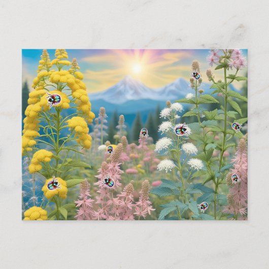 Lieveheersbeestjes op bezoek in de tuin briefkaart (Voorkant)