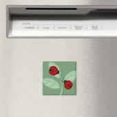 Lieveheersbeestjes op bladeren magneet (Insitu (Vaatwasser))