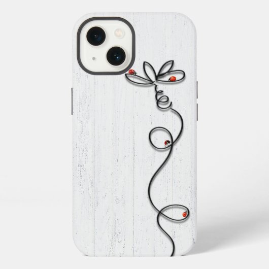 Lieveheersbeestjes Op Doodle Daisy iPhone Hoesje (Achterkant)