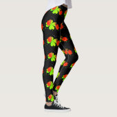Lieveheersbeestjes op Shamrock Pattern Black Leggi Leggings (Rechts)