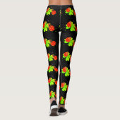 Lieveheersbeestjes op Shamrock Pattern Black Leggi Leggings (Achterkant)