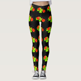 Lieveheersbeestjes op Shamrock Pattern Black Leggi Leggings