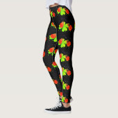 Lieveheersbeestjes op Shamrock Pattern Black Leggi Leggings (Links)