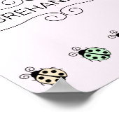 Lieveheersbeestjes Pastel Kleurenrand op Roze Post Poster (Hoek)