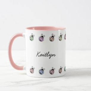 Lieveheersbeestjes Pastel Kleurrijke Rand Mok