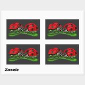 Lieveheersbeestjes rechthoekige sticker (Vel)