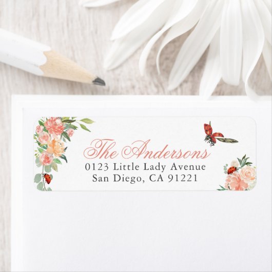 Lieveheersbeestjes & Rozen Retouradres Etiket (Insitu)
