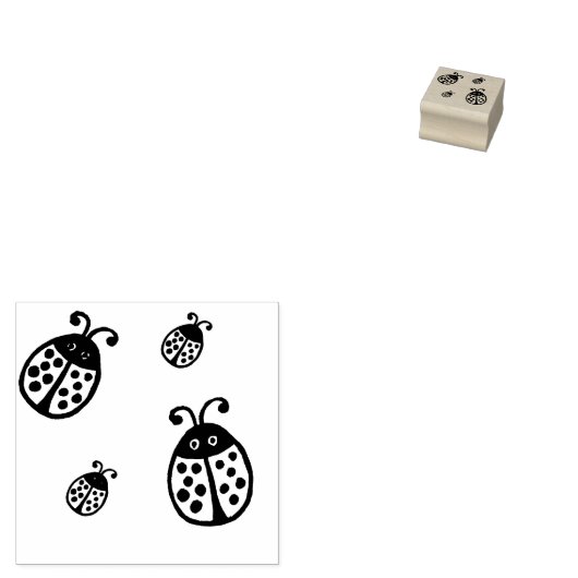 Lieveheersbeestjes Rubber Stamp Rubberstempel (Gestempeld)