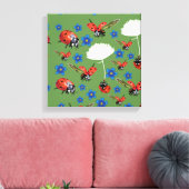 Lieveheersbeestjes verpakt canvas afdruk (Insitu (Woonkamer))