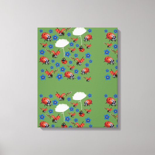Lieveheersbeestjes verpakt canvas afdruk (Voorkant)
