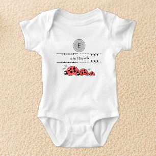 Lieveheersbeestjes voeg naam zwart en grijs toe romper