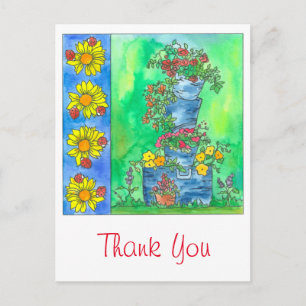 Lieveheersbeestjes Zonnebloemen Waterverf Bloemen  Briefkaart