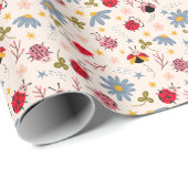 lieveheersbeestjesbloem cadeaupapier (Rol Hoek)